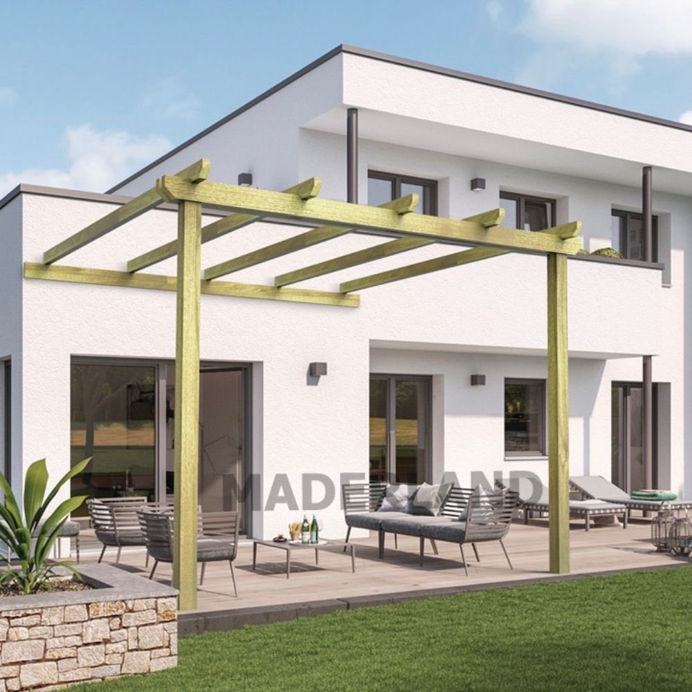 Pérgola de Madera Maciza Adosada Lloret