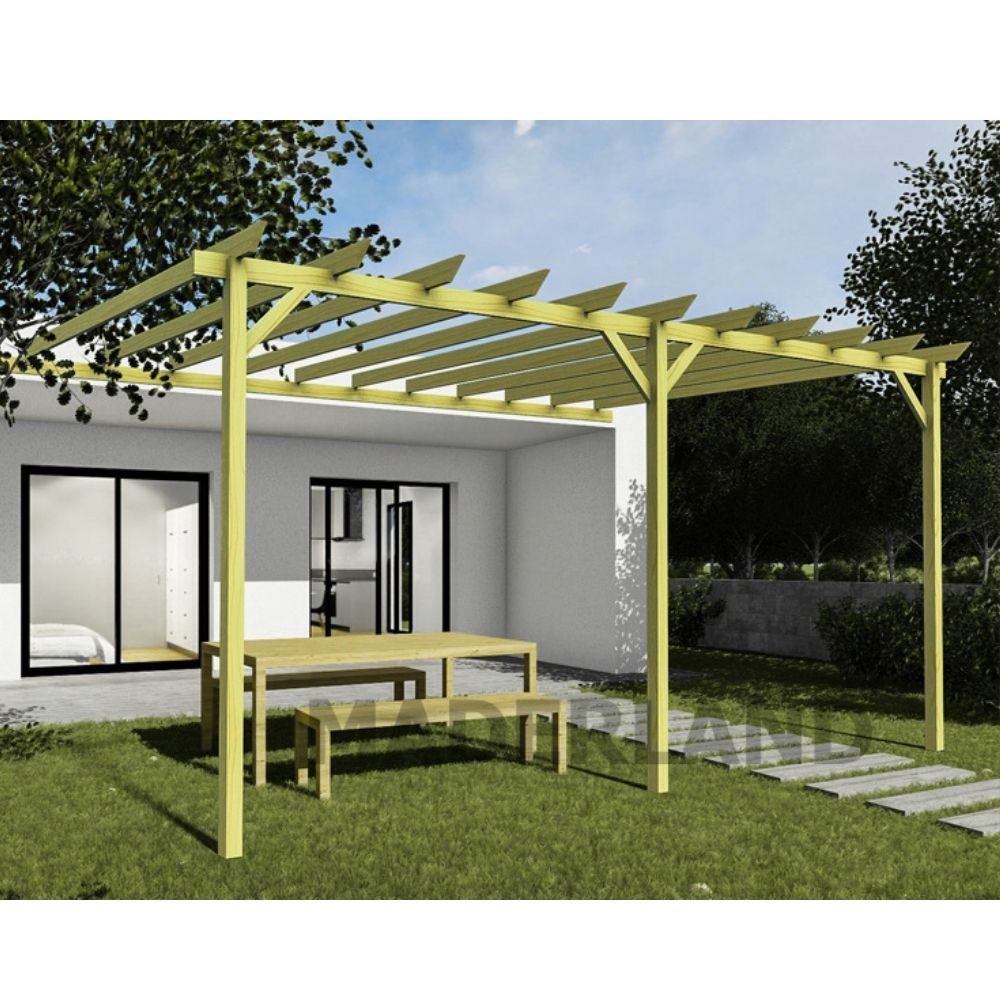 Pérgola de Madera Maciza Adosada Zamora (Maderland)