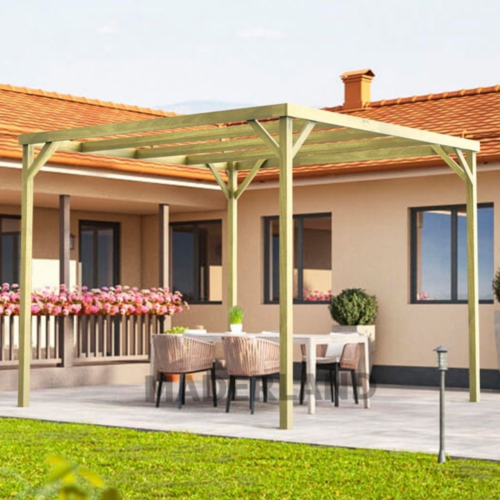 Pérgola de Madera Maciza Mataró (Maderland) - Gardeneas