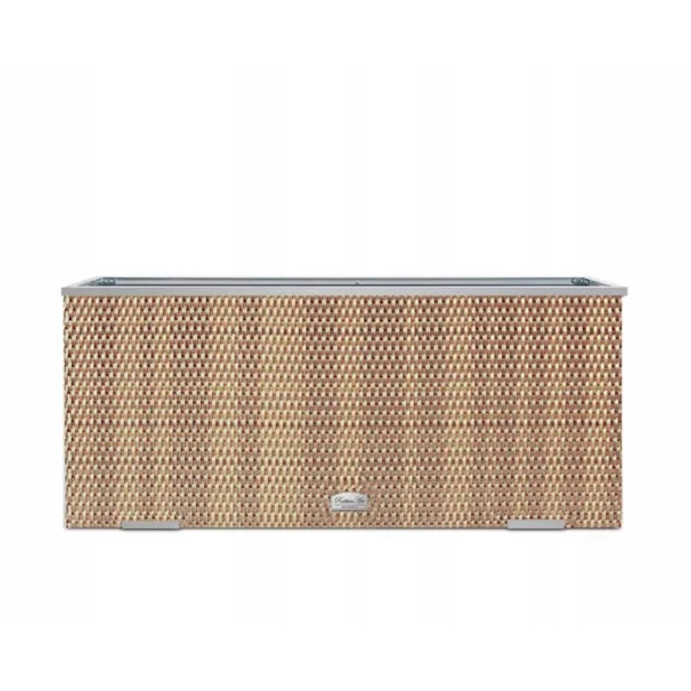 jardinera-ratan-marco-aluminio-marron-beige-98x25x34-cm jardinera-ratan-marco-aluminio-marron-beige-98x25x34-cm